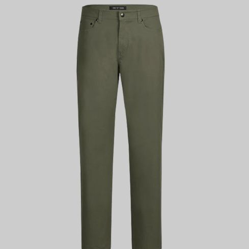 Stretch Cotton Straight Legs in Olive