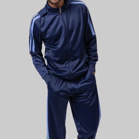 Track Suit With Detachable Hood in Navy