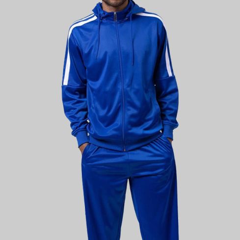 Track Suit With Detachable Hood in Royal Blue