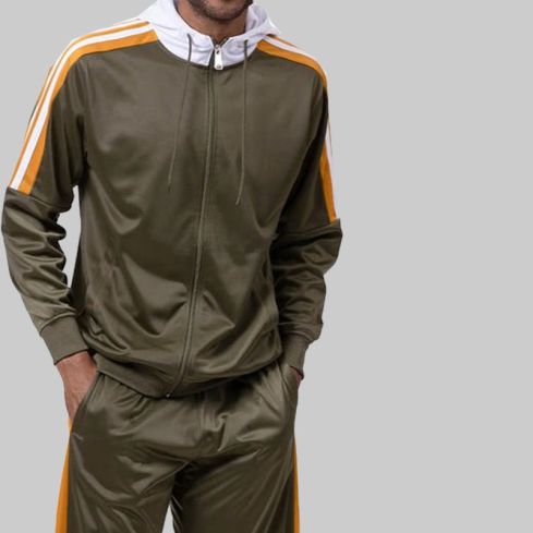 Track Suit With Hood in Olive