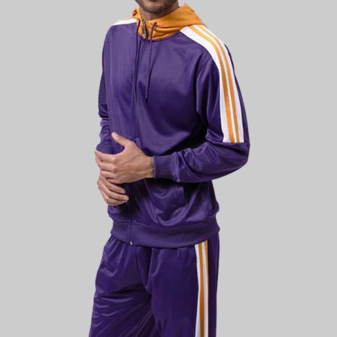 Track Suit With Hood in Purple