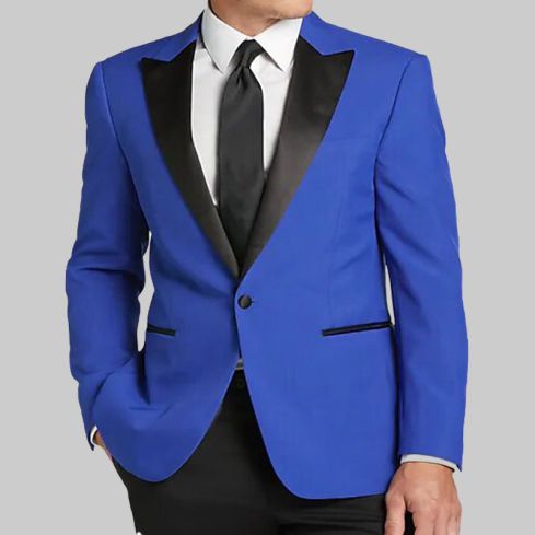 Tuxedo Peak Lapel Dinner Jacket, Blue